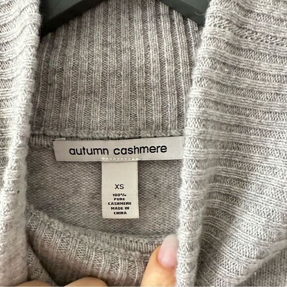 Autumn Cashmere Multi Colored Cashmere Breton Stripe Mock With Blanket Stitch - Picture 8 of 8